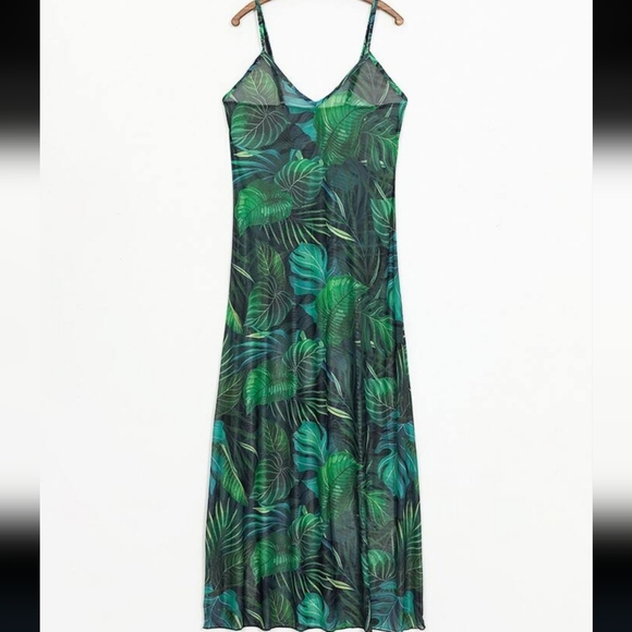 Tropical Print Mesh Cover Up Womens Womens Small or Medium - Picture 4 of 11